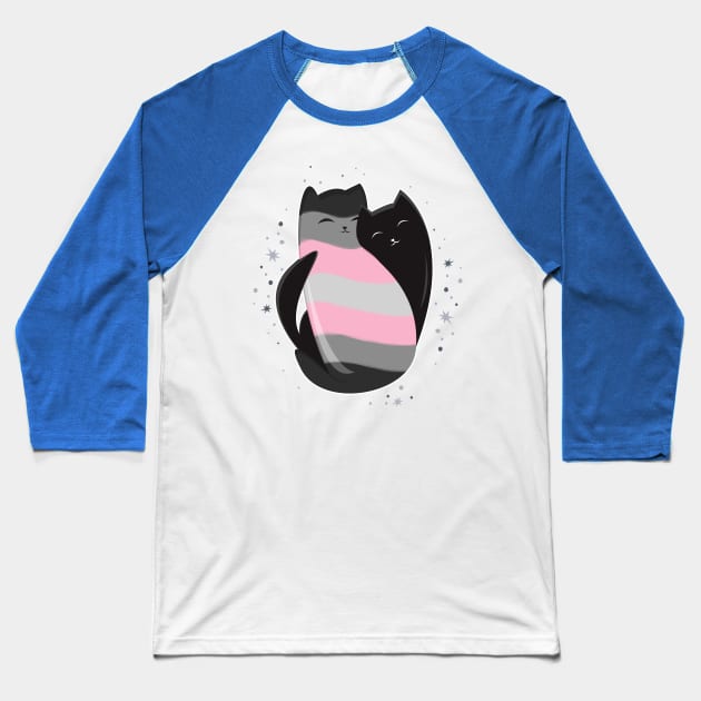 Demigirl Cat LGBT Pride Flag Baseball T-Shirt by Psitta